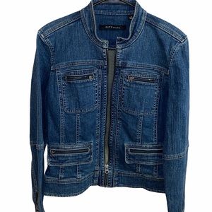 City UNLTD Nordstrom Bomber Style Jean Jacket 8
